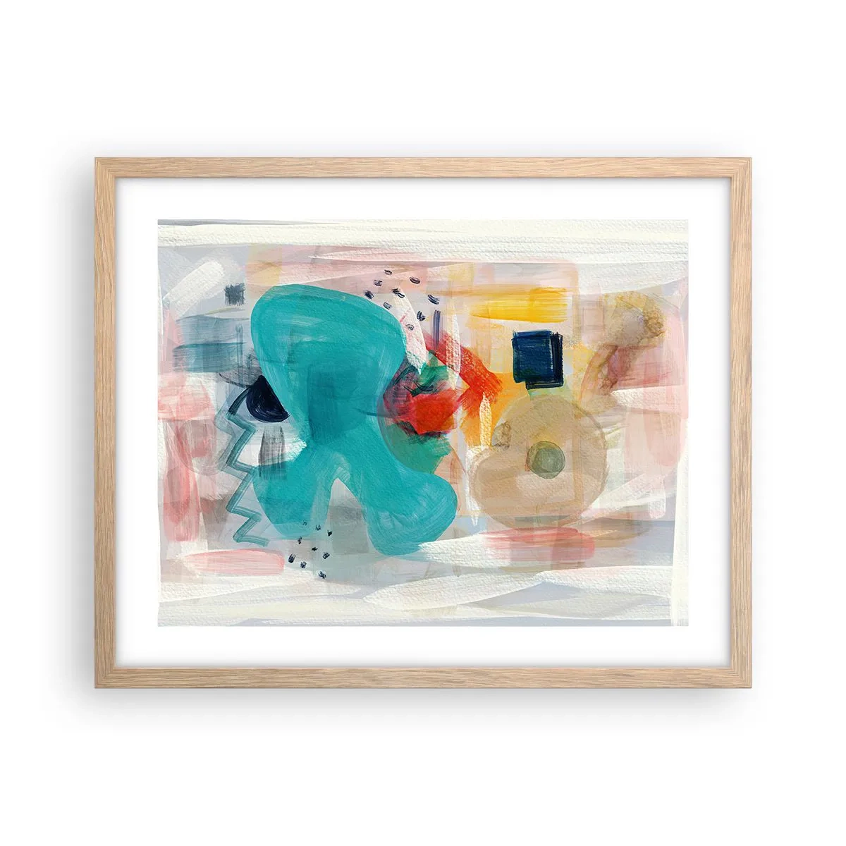 Poster in cornice rovere chiaro - Il gioco dei colori - 50x40 cm