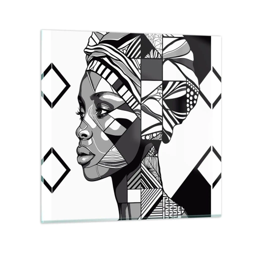 Quadro su vetro - Ritratto etnico - 40x40 cm