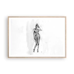 Poster in cornice rovere chiaro - Studio di ideale di bellezza - 100x70 cm