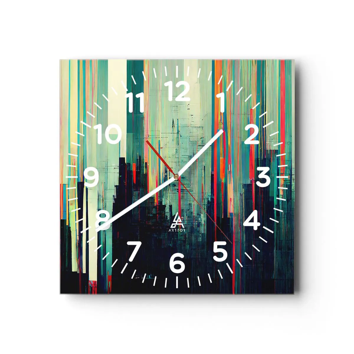 Orologio da parete - Orologio in Vetro - Città futuristica - 30x30 cm