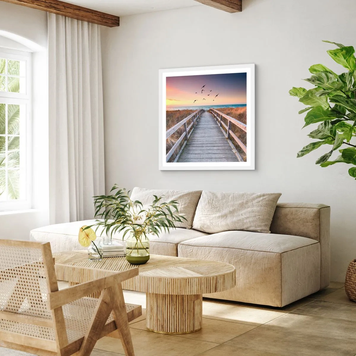 Poster in cornice bianca - Spazio per volare - 40x40 cm