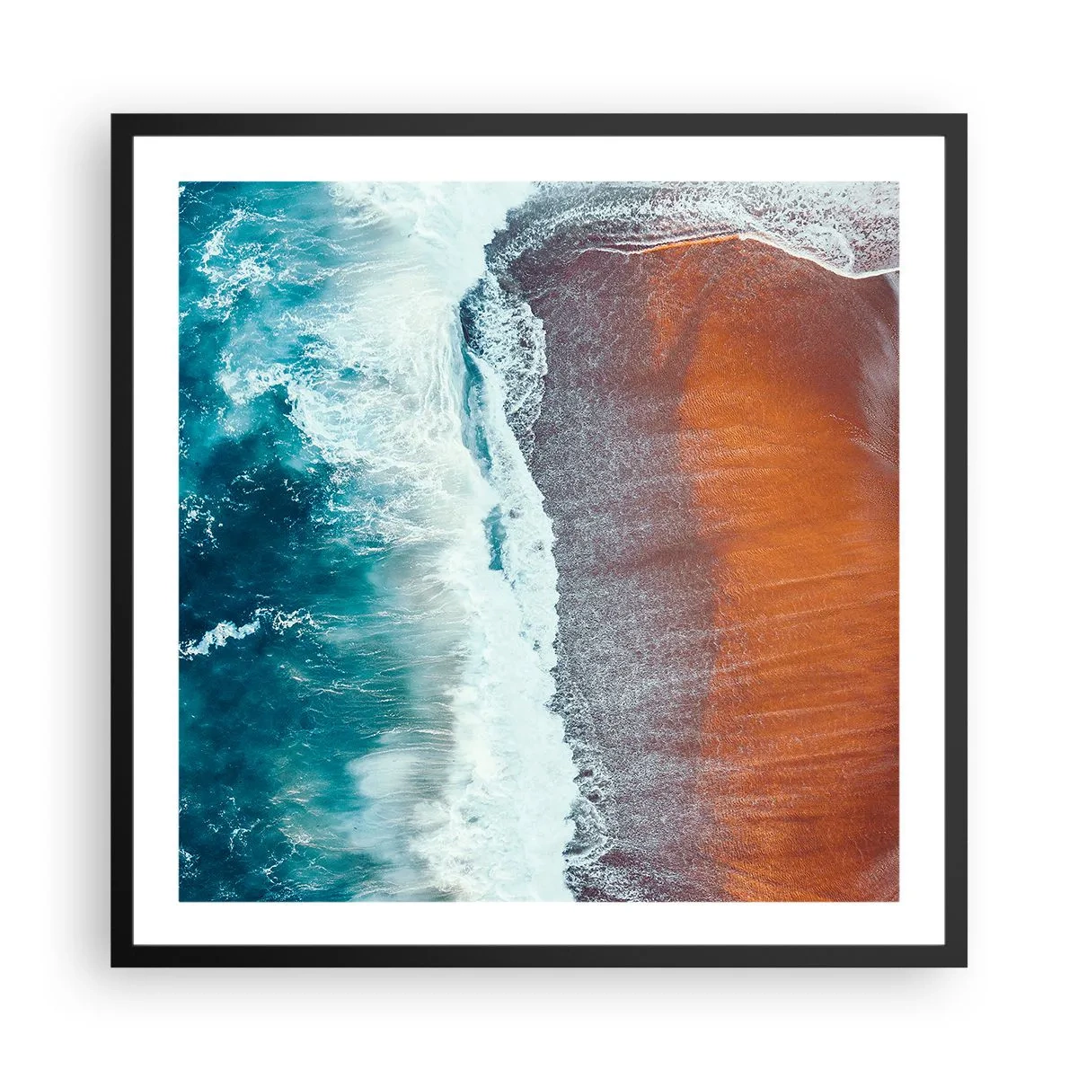 Poster in cornice nera - Il tocco dell'oceano - 60x60 cm