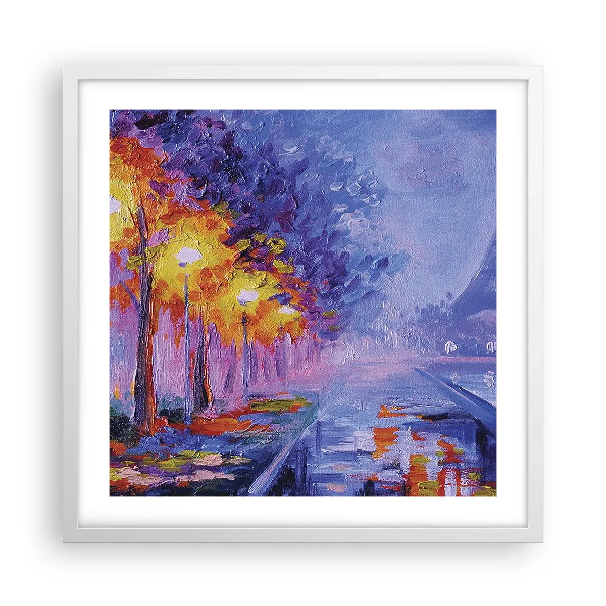 Poster in cornice bianca - Passeggiata da sogno - 50x50 cm