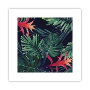Poster - Fiammante nel verde - 30x30 cm