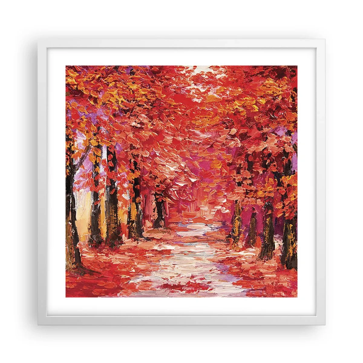 Poster in cornice bianca - Impressione d'autunno - 50x50 cm
