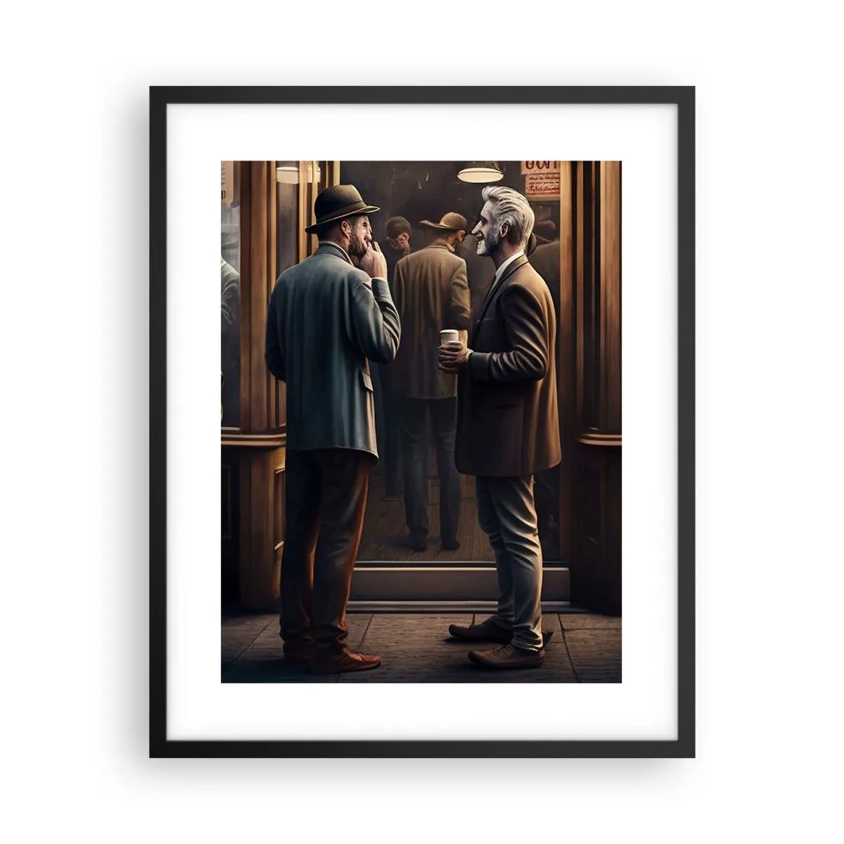 Poster in cornice nera - Il buon momento della giornata - 40x50 cm