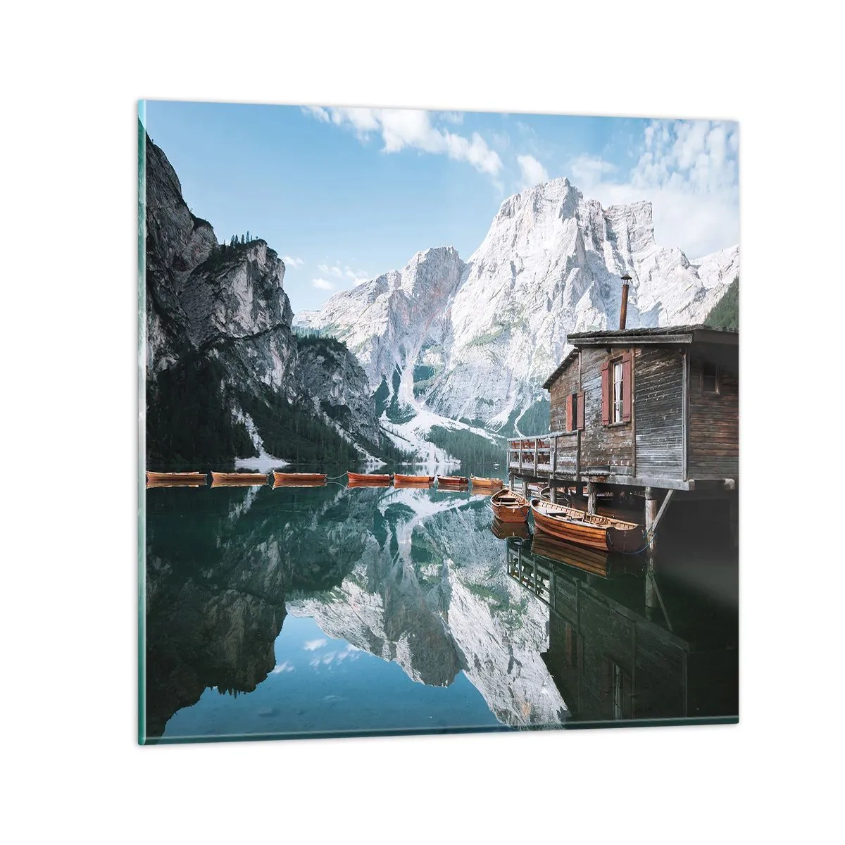 Quadro su vetro - Mattina cristallina sui monti - 70x70 cm