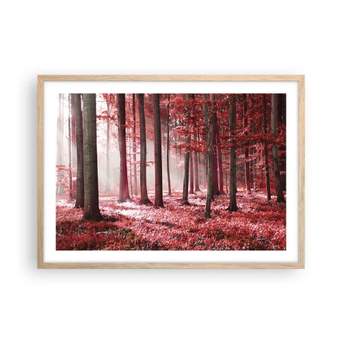 Poster in cornice rovere chiaro - Anche rosso è bello - 70x50 cm