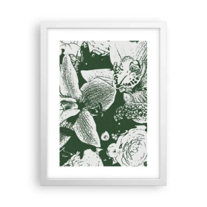 Poster in cornice bianca - Bouquet: il mondo del verde - 30x40 cm
