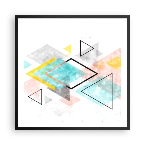 Poster in cornice nera - Gioco geometrico - 60x60 cm