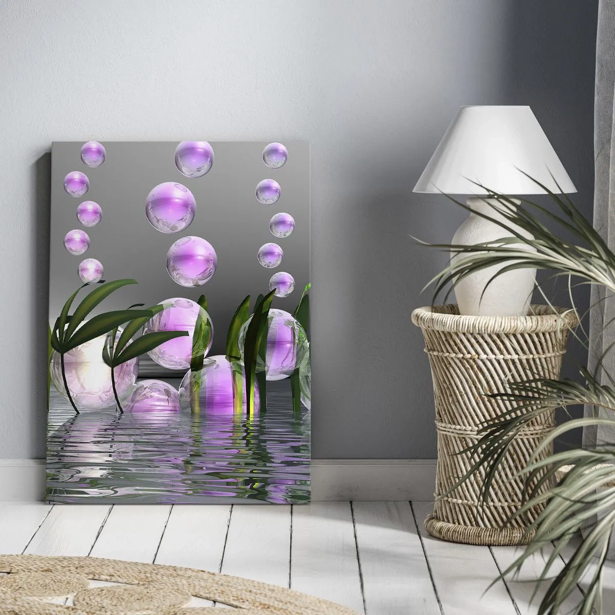 Quadro su tela - Stampe su Tela - Composizione meditativa su leggerezza e vita - 45x80 cm