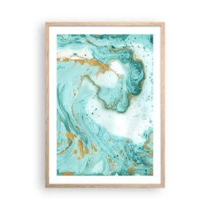 Poster in cornice rovere chiaro - La grande onda del periodo Edo - 50x70 cm