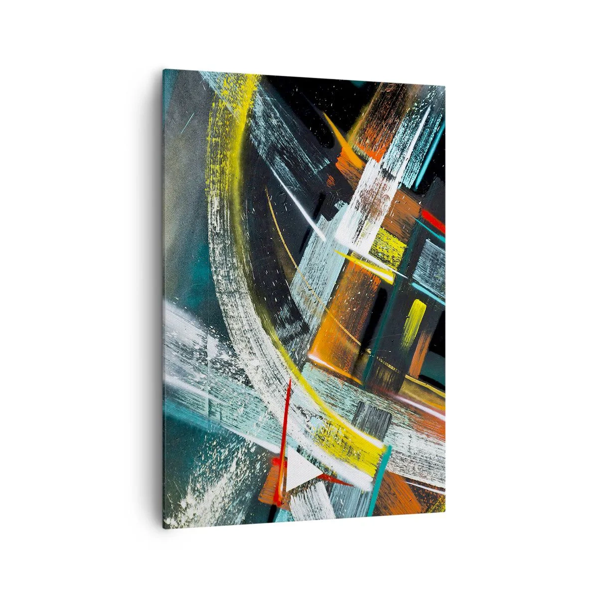 Quadro su tela - Stampe su Tela - Pennellate astratte colorate - 70x100cm - L'energia del movimento - Decorazione murale moderna per soggiorno e camera da letto ARTTOR