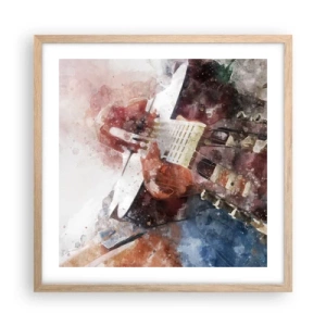 Poster in cornice rovere chiaro - E tu che ne pensi? - 50x50 cm