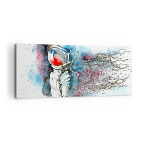 Quadro su tela - Stampe su Tela - Da solo nel cosmo - 100x40 cm