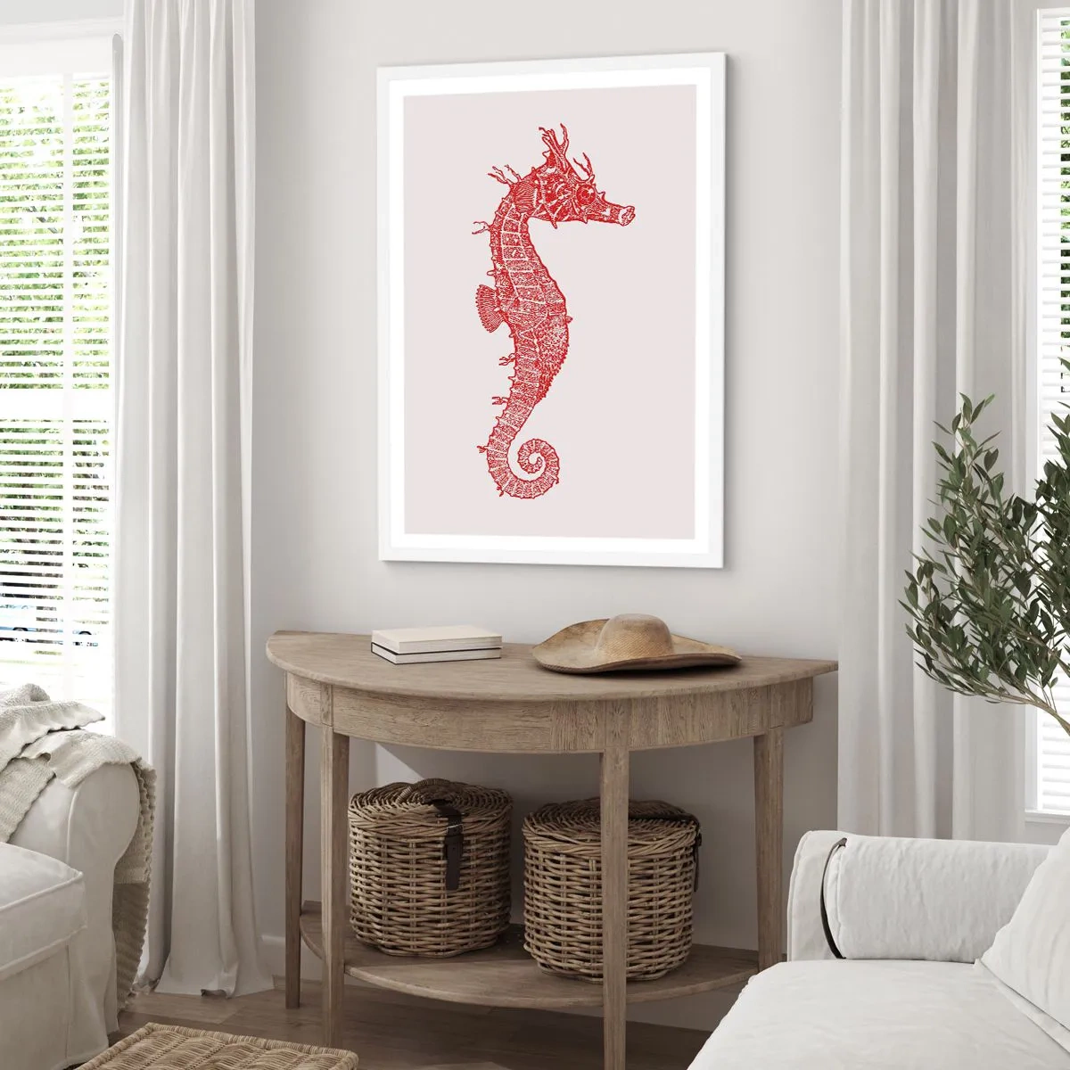 Poster in cornice bianca - Creatura raffinata - 40x50 cm