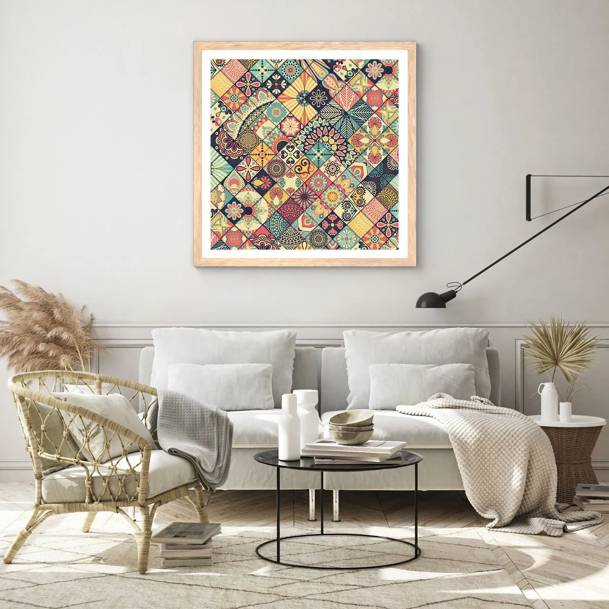 Poster in cornice rovere chiaro - L'atmosfera del Marocco - 50x50 cm