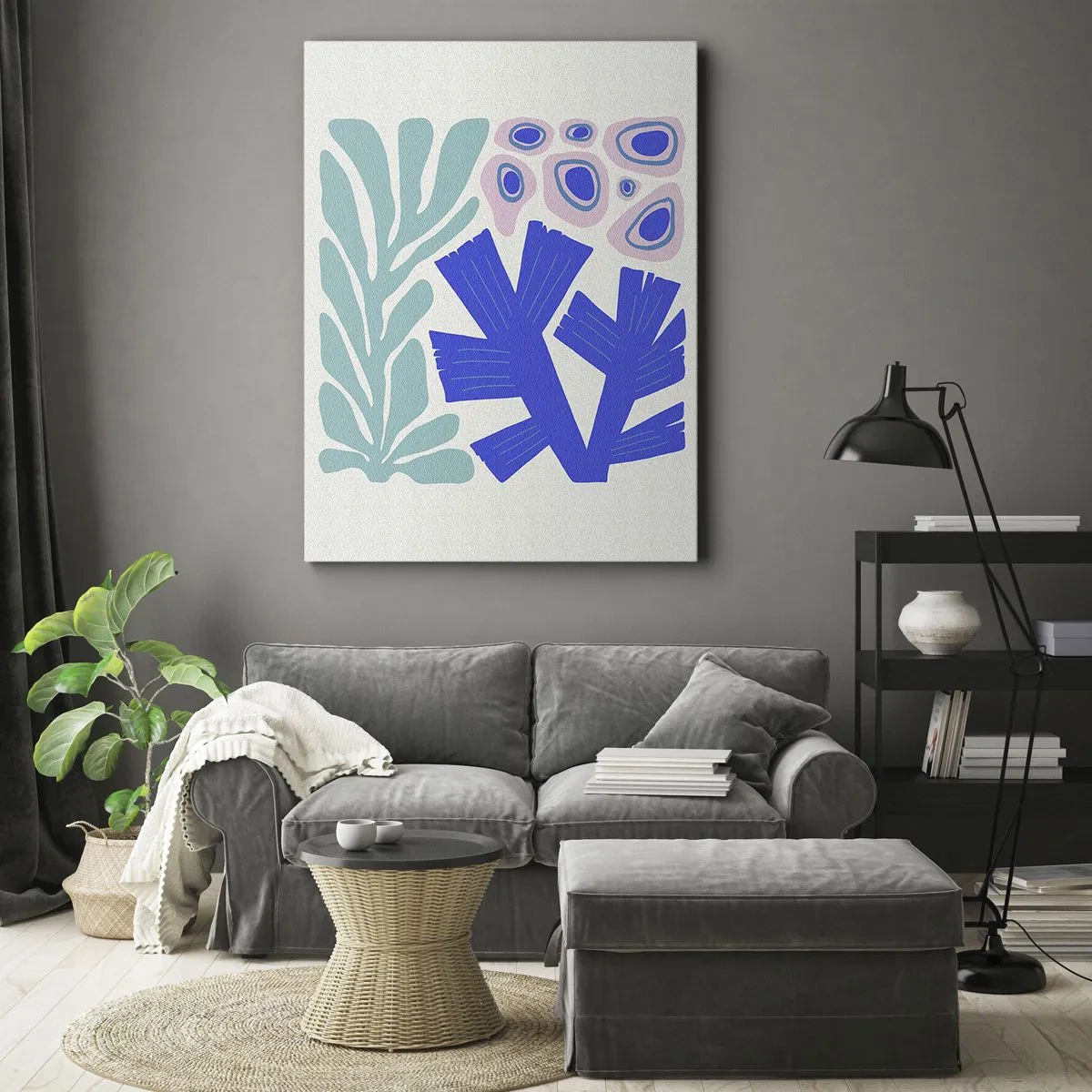 Quadro su tela - Stampe su Tela - Giardino sotto il mare - 45x80 cm