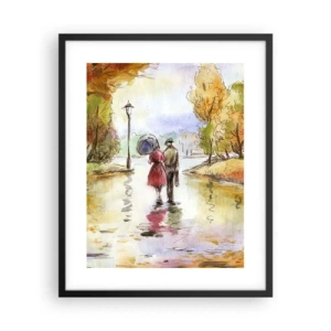 Poster in cornice nera - Autunno romantico nel parco - 40x50 cm