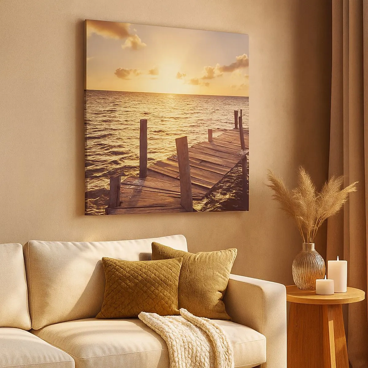 Quadro su tela - Stampe su Tela - Il paese dorato della mitezza - 30x30 cm