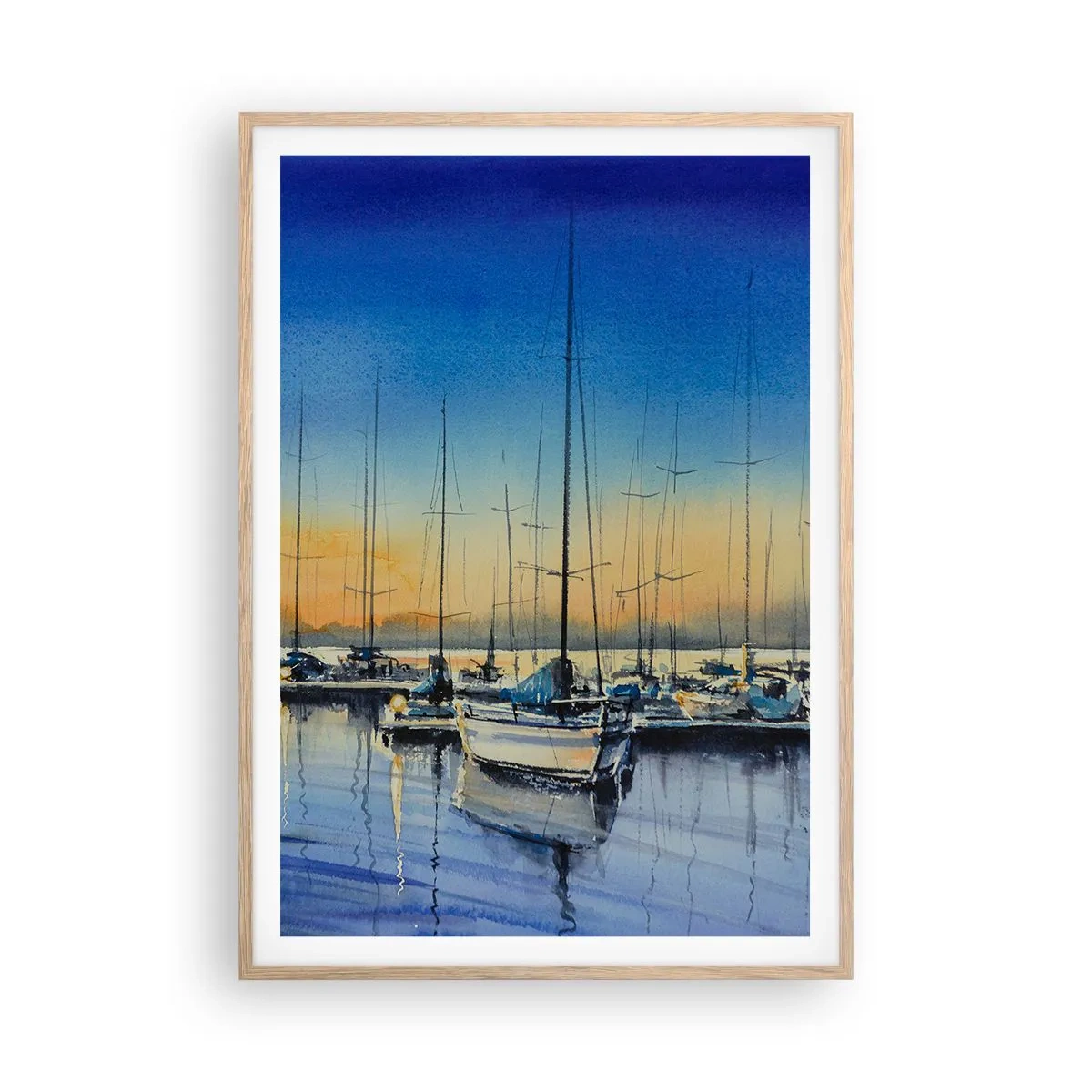 Poster in cornice rovere chiaro - La fine di una buona giornata - 70x100 cm