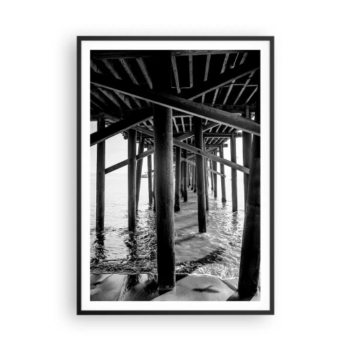 Poster in cornice nera - Nascondiglio in spiaggia - 70x100 cm