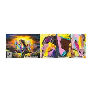 Campione Di Fotomurale Standard Eco - Immersi nell'arcobaleno - Animali, Cavalli, Libertà - 100x30 cm