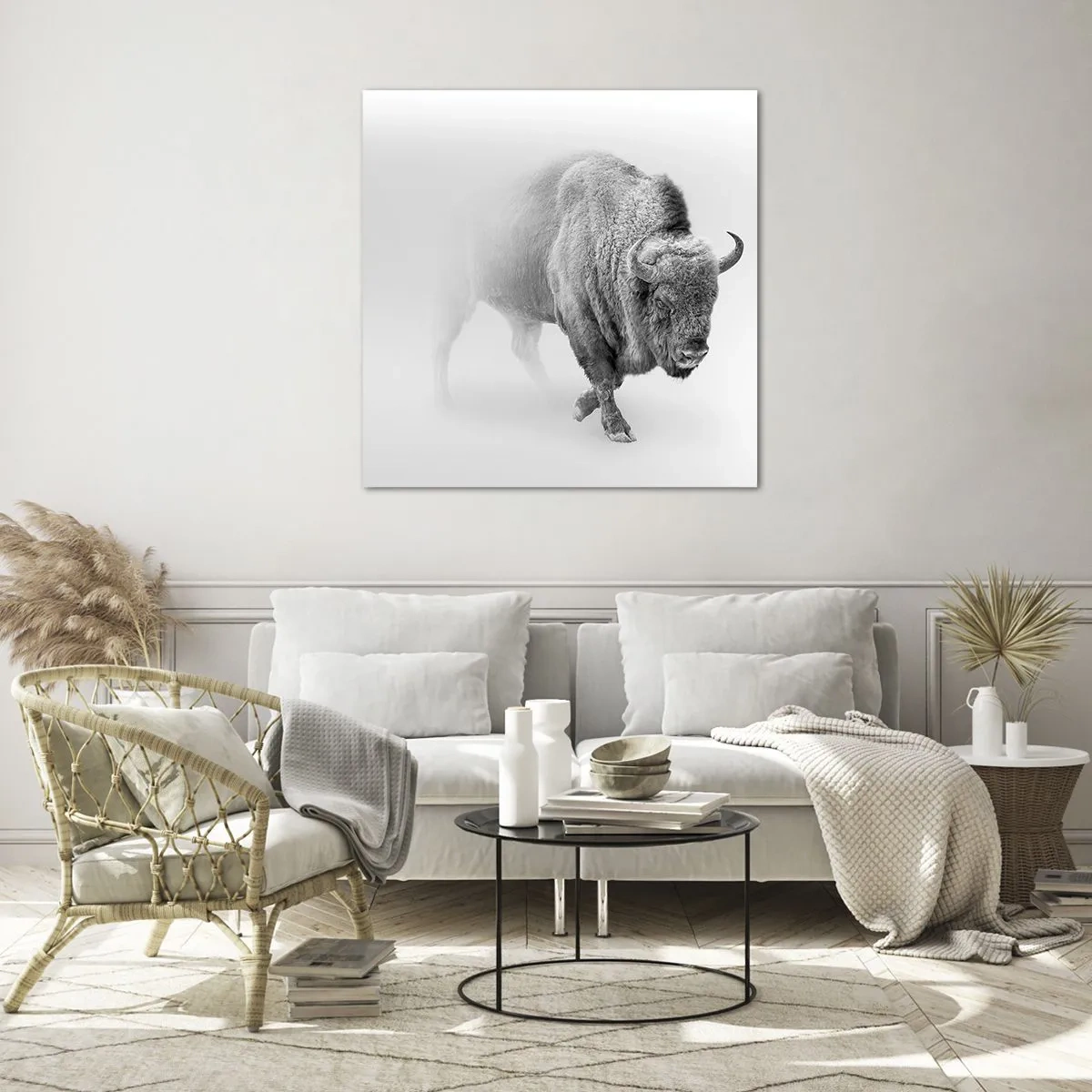 Quadro su vetro - Il re della prateria - 70x70 cm