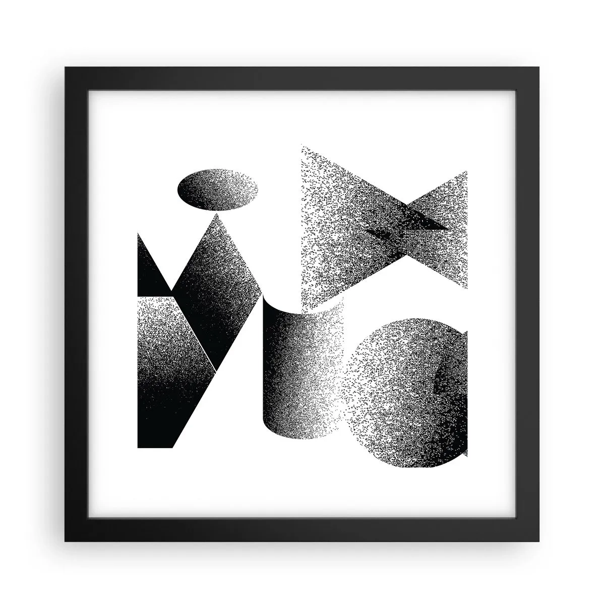 Poster in cornice nera - Angoli e ovali - 30x30 cm