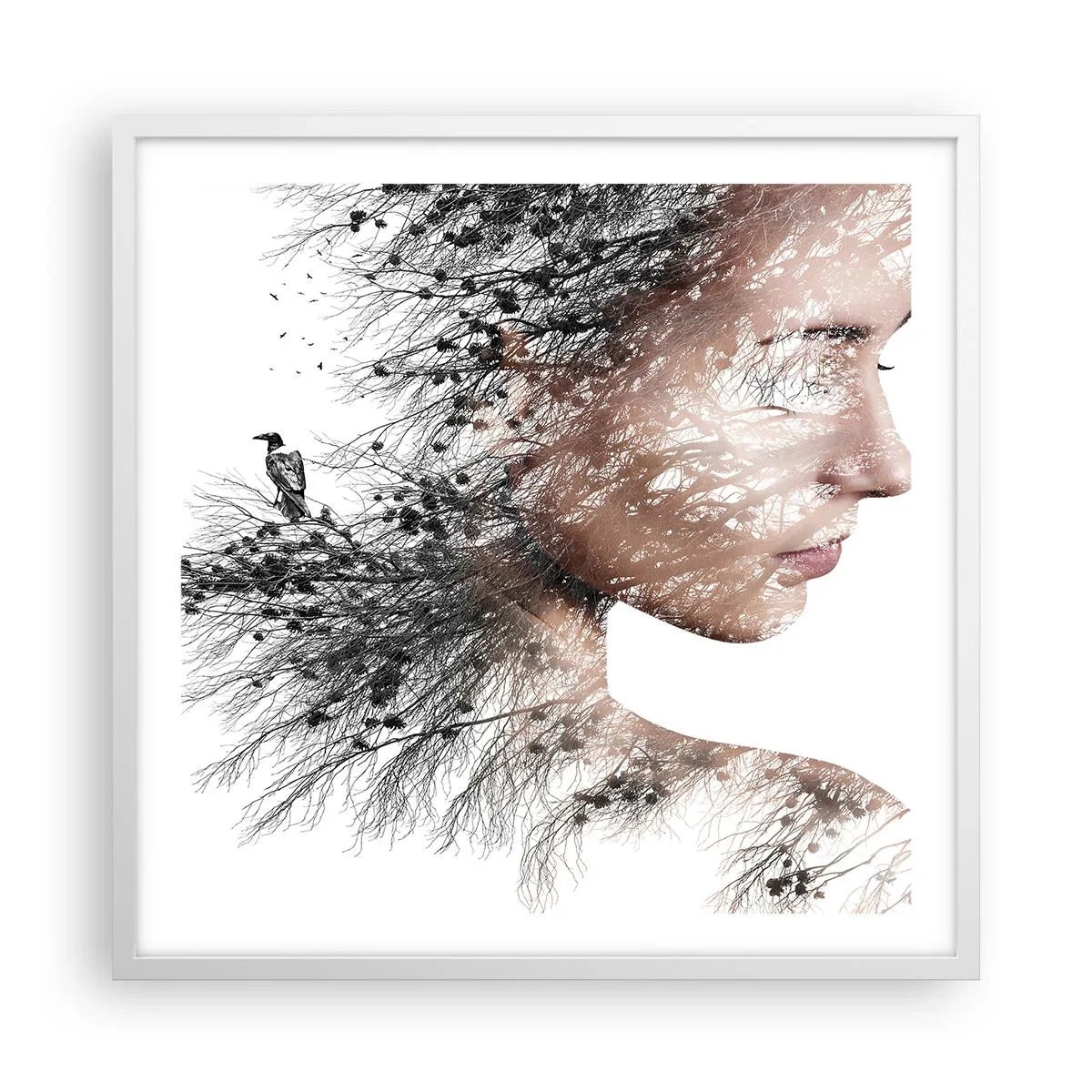 Poster in cornice bianca - Lo spirito della foresta - 60x60 cm