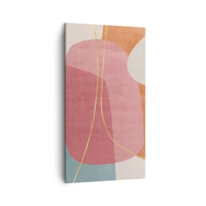 Quadro su tela - Stampe su Tela - Composizione pastello con filo dorato - 45x80 cm