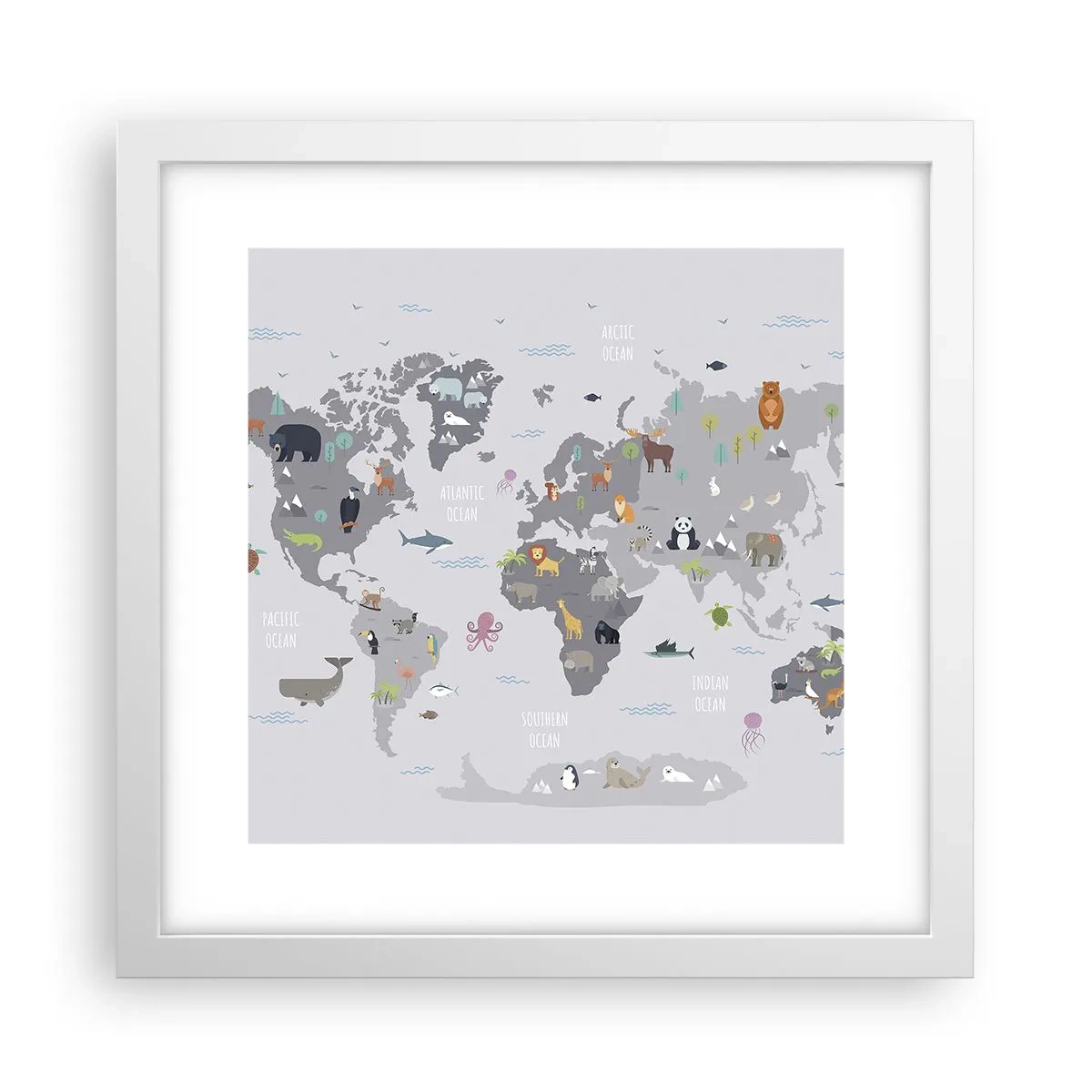 Poster in cornice bianca - Dimmi di dove sei... - 30x30 cm