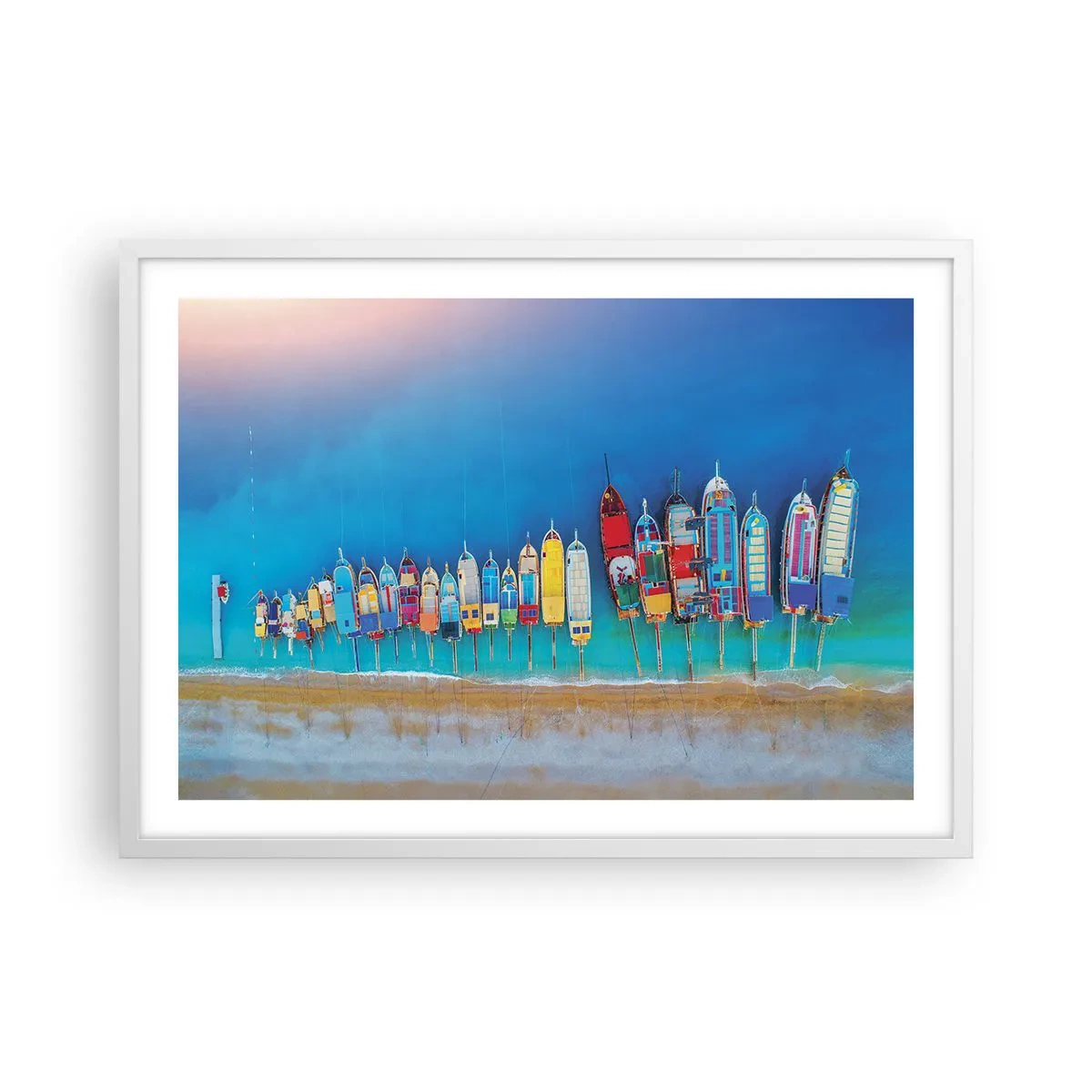 Poster in cornice bianca - A volo d'uccello - 70x50 cm