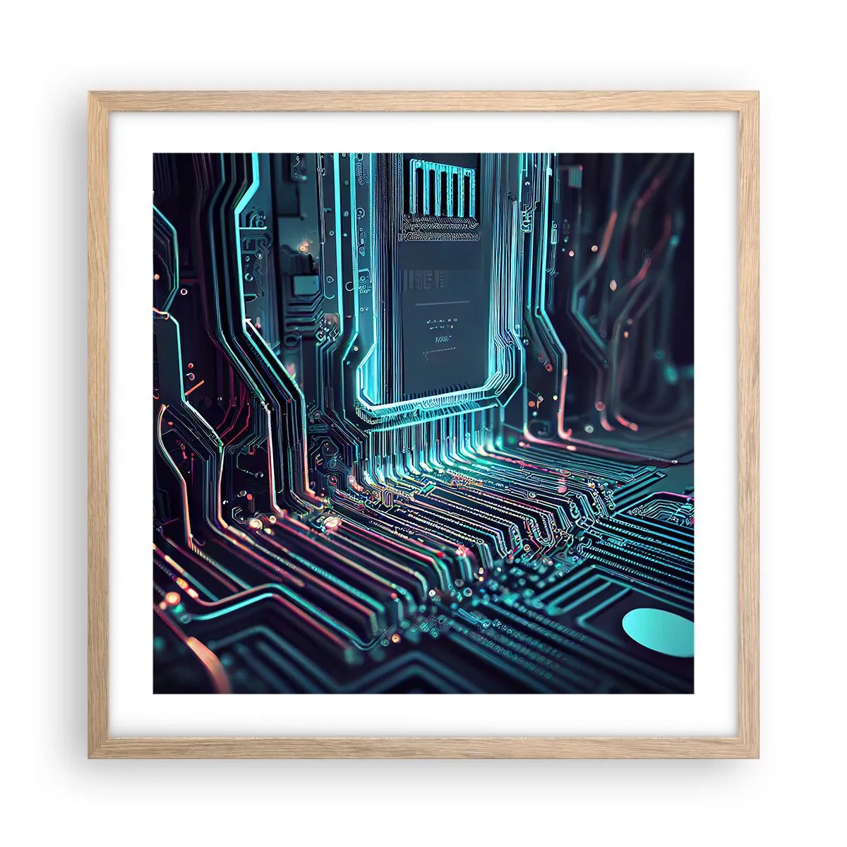 Poster in cornice rovere chiaro - Sto pensando qualcosa... - 50x50 cm