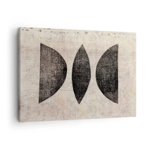 Quadro su tela - Stampe su Tela - Forme etniche in toni scuri su sfondo chiaro - 70x50cm - Astrazione etnica - Decorazione murale moderna per soggiorno e camera da letto ARTTOR