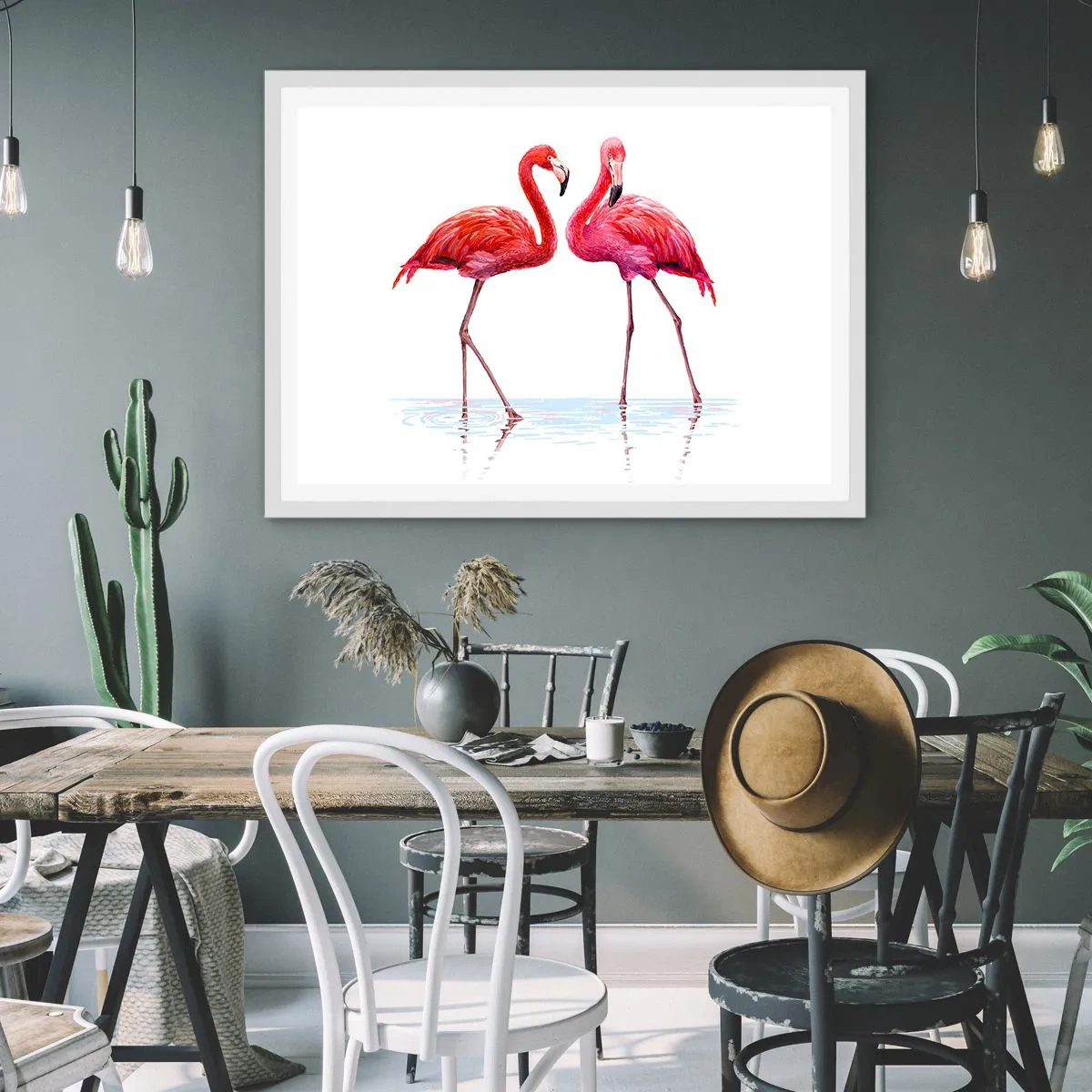 Poster in cornice bianca - Appuntamento in rosa - 50x40 cm