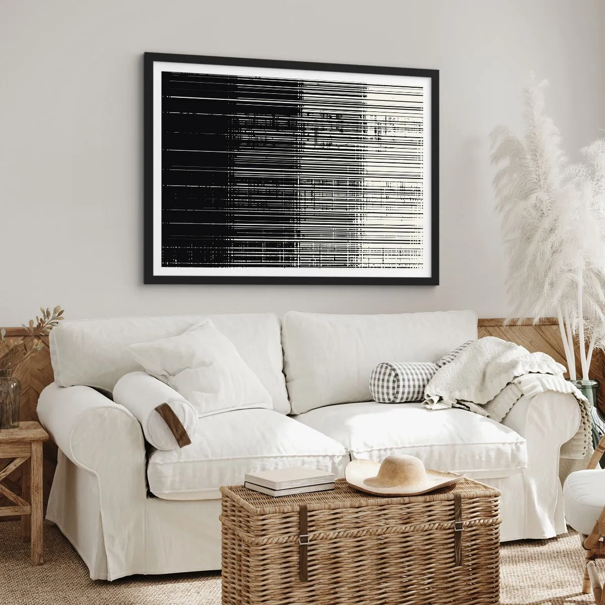 Poster in cornice nera - Onde e vibrazioni - 50x40 cm