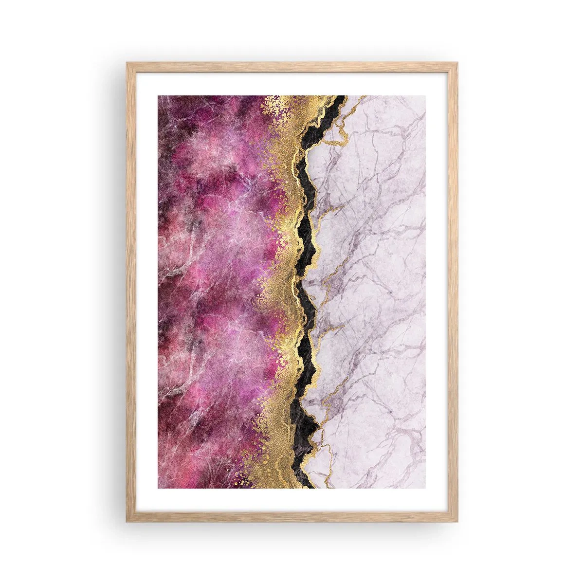 Poster in cornice rovere chiaro - Sul confine - 50x70 cm