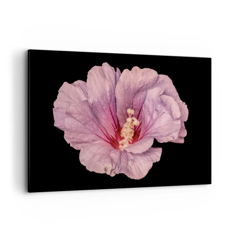 Quadro su tela - Stampe su Tela - Fiore rosa su sfondo nero - 120x80cm - Dritto al cuore - Decorazione murale moderna per soggiorno e camera da letto ARTTOR