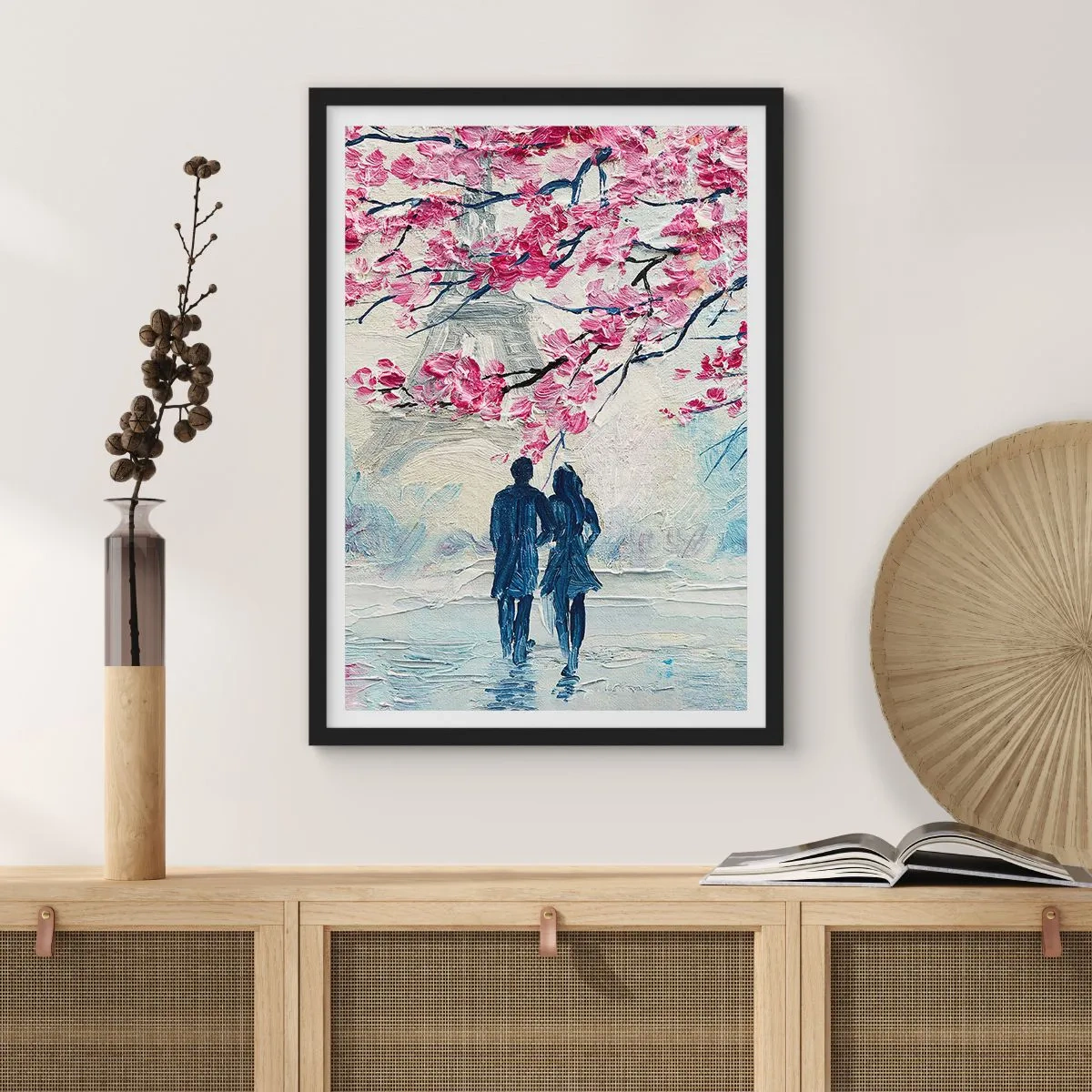 Poster in cornice nera - Passeggiata romantica - 30x40 cm