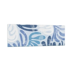 Quadro su vetro - Felci blu - 90x30 cm