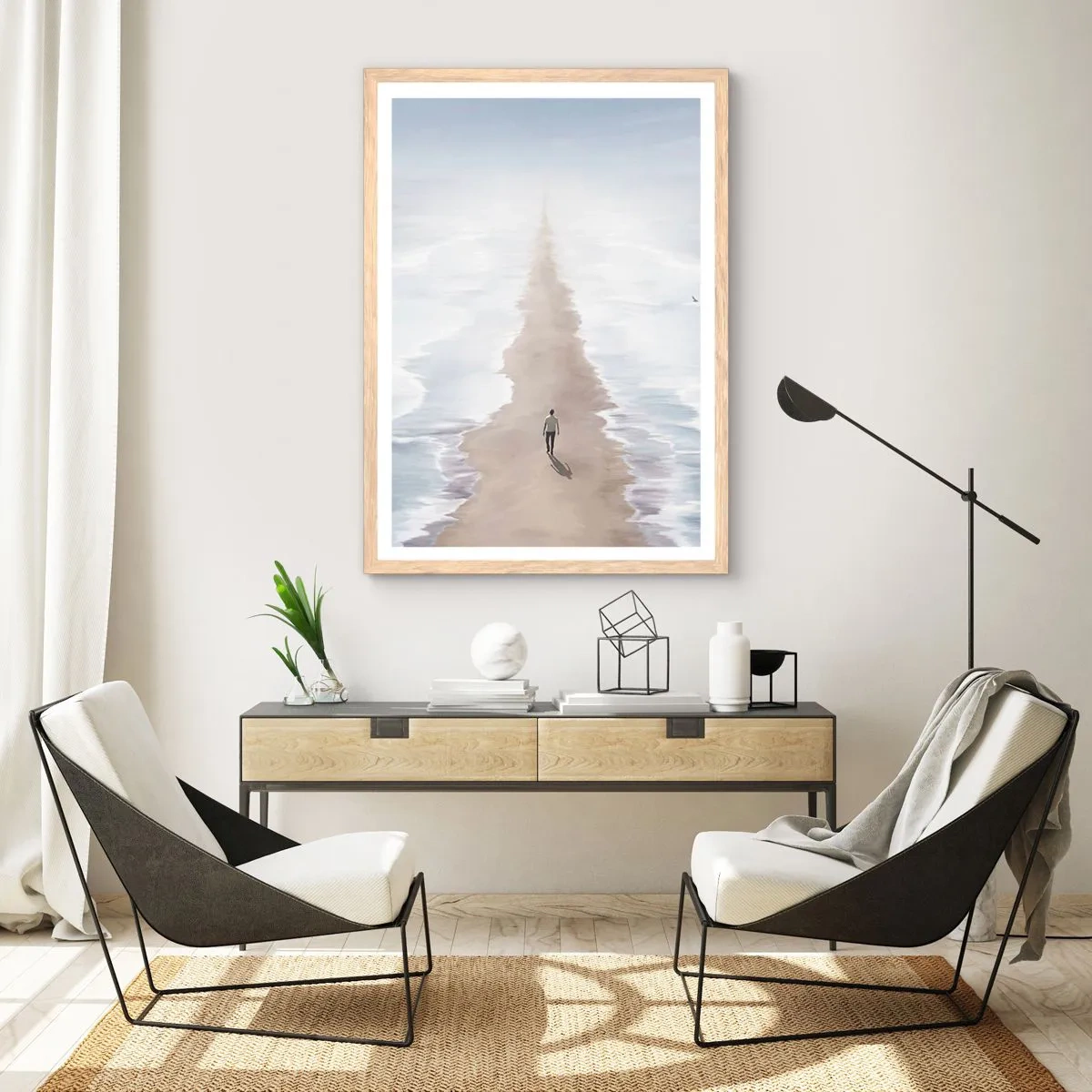 Poster in cornice rovere chiaro - Un futuro luminoso - 40x50 cm