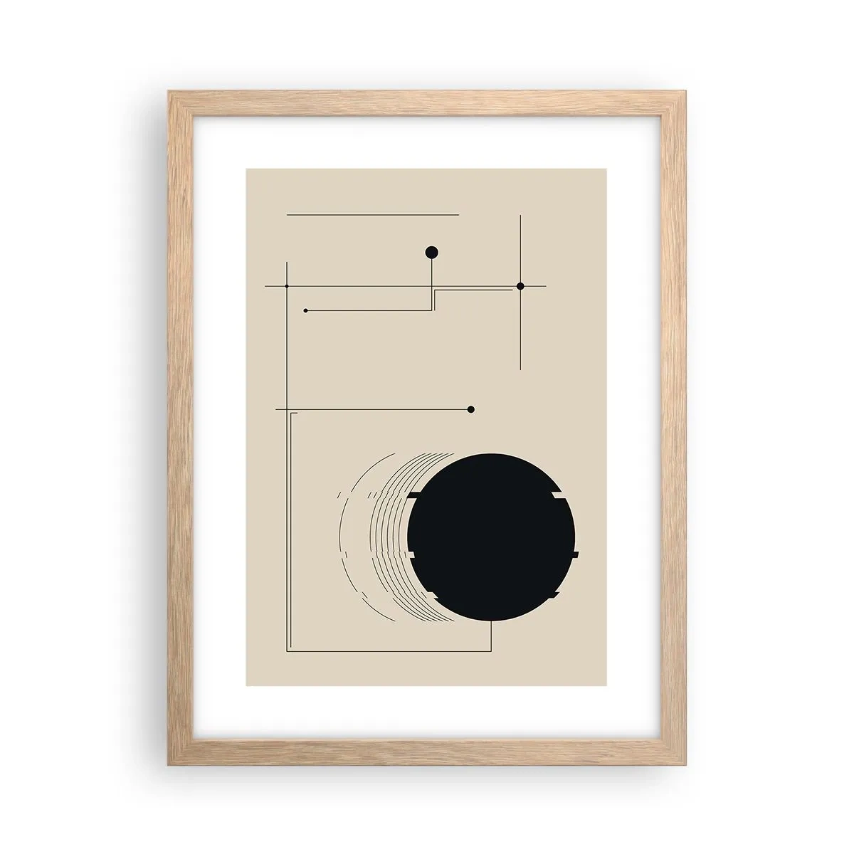 Poster in cornice rovere chiaro - Composizione elastica e dinamica - 30x40 cm