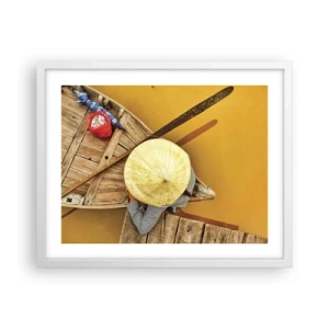 Poster in cornice bianca - Vita sul Fiume Giallo - 50x40 cm