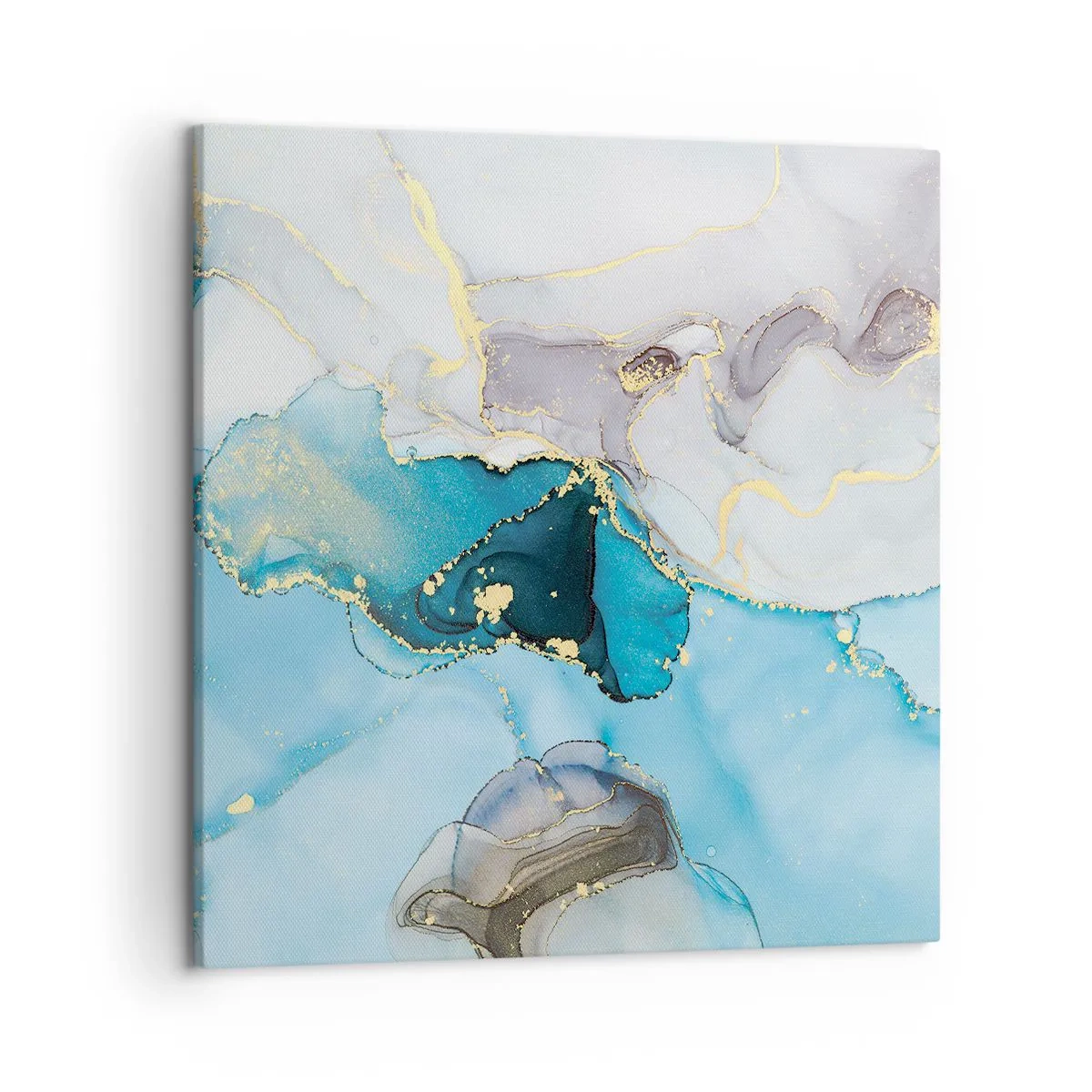 Quadro su tela - Stampe su Tela - Studio di incontro tra grigio e turchese - 50x50 cm