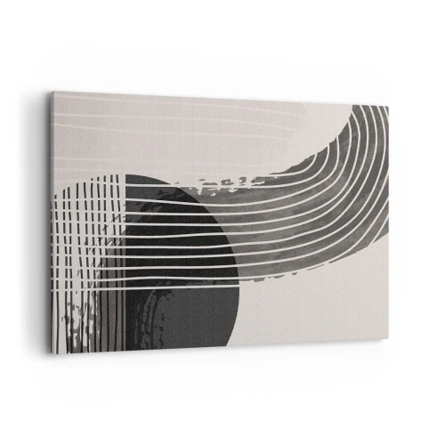 Quadro su tela - Stampe su Tela - Motivo astratto con linee e forme geometriche - 100x70cm - Andata e ritorno - Decorazione murale moderna per soggiorno e camera da letto ARTTOR