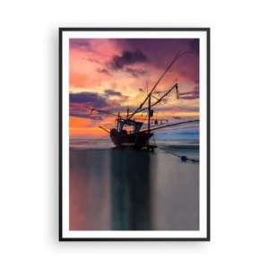 Poster in cornice nera - Sera esotica - 70x100 cm