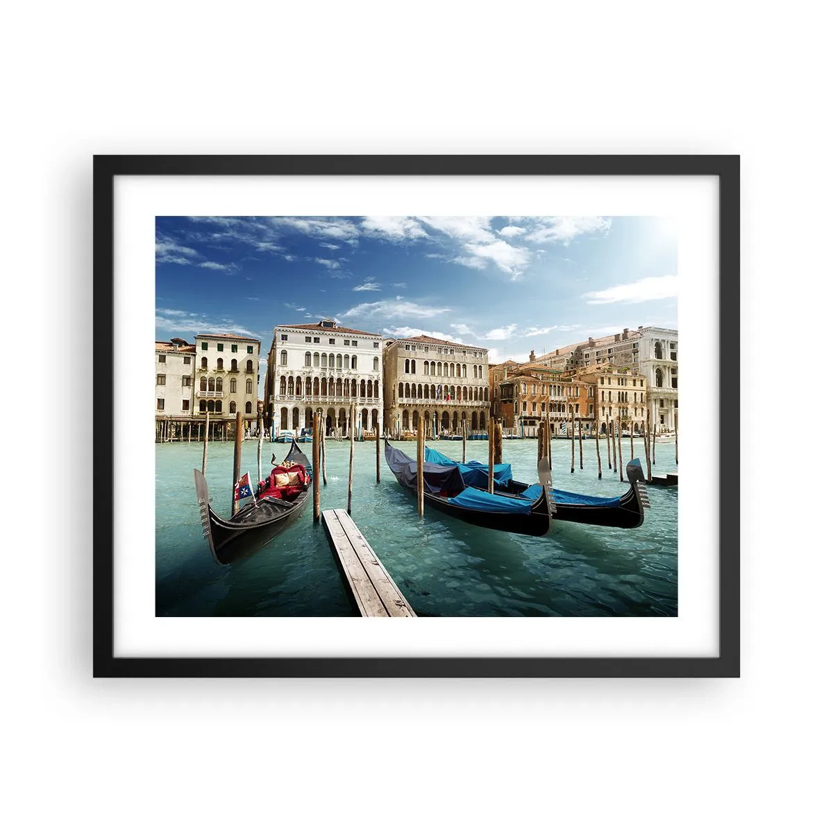 Poster in cornice nera - Palazzi nel blu - 50x40 cm