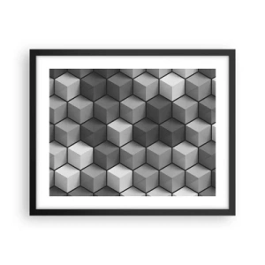 Poster in cornice nera - Puzzle cubista - 50x40 cm
