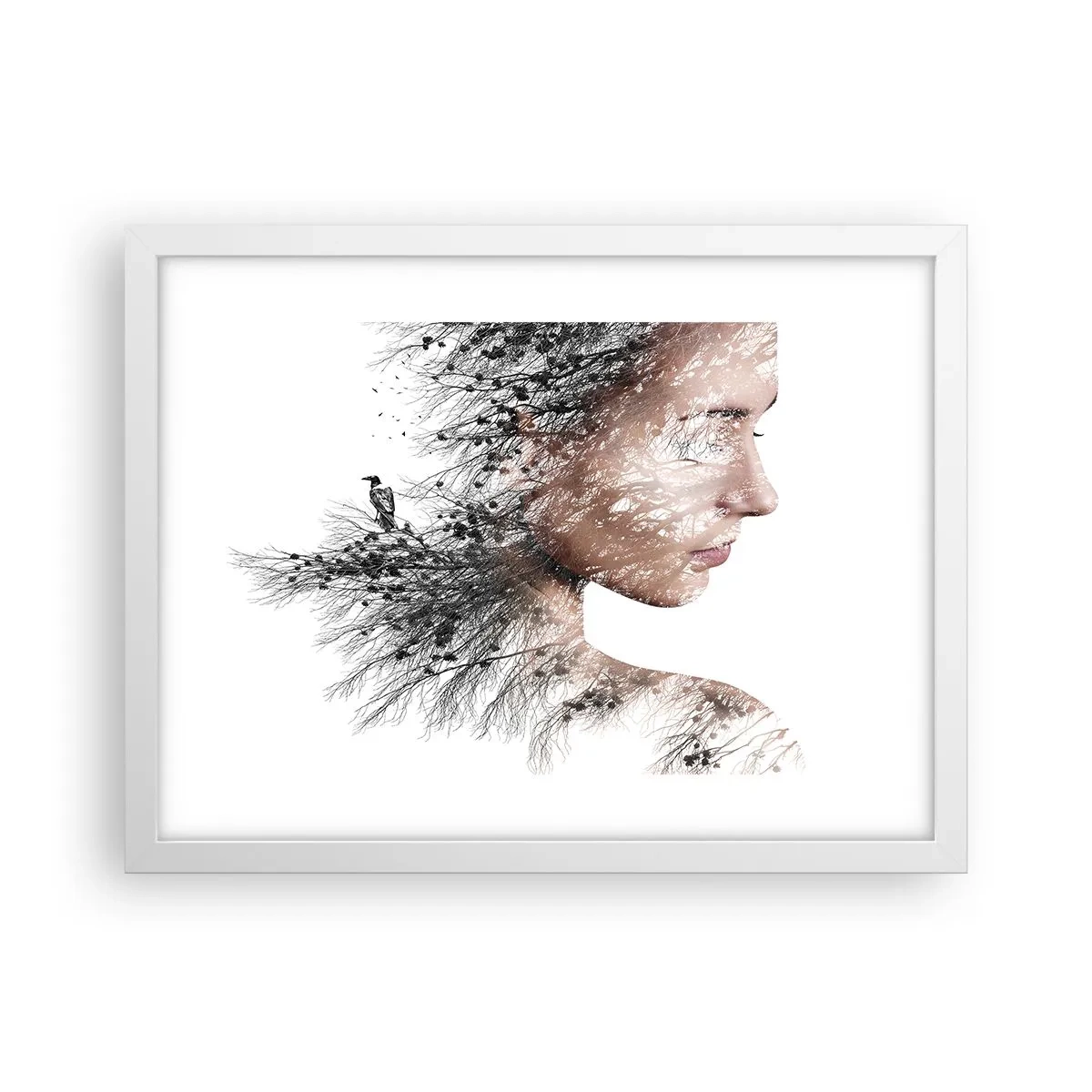 Poster in cornice bianca - Lo spirito della foresta - 40x30 cm